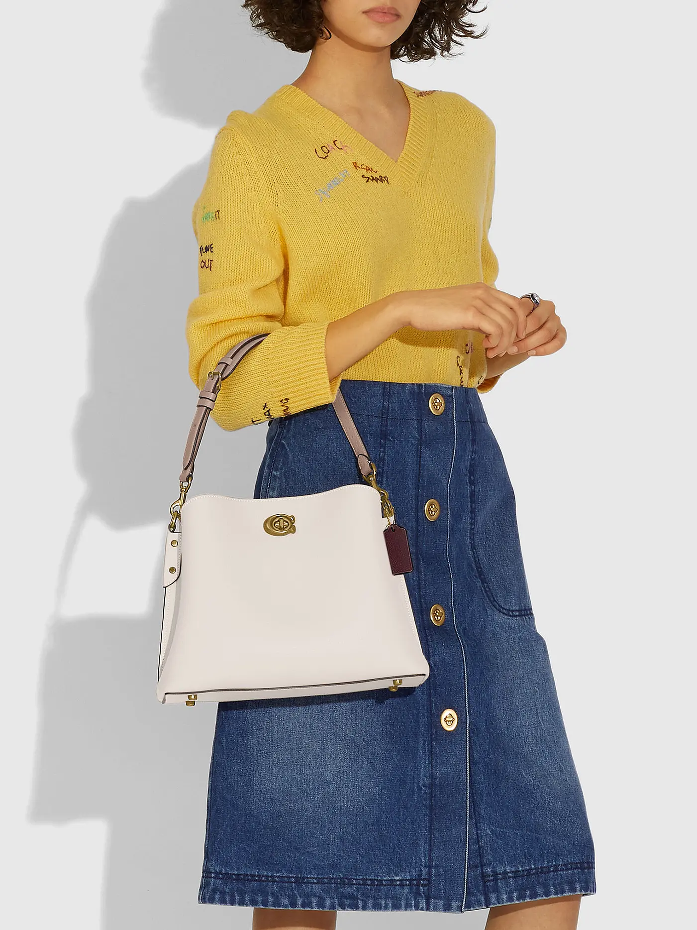 COACH | Ledertasche - Umhängetasche WILLOW | creme